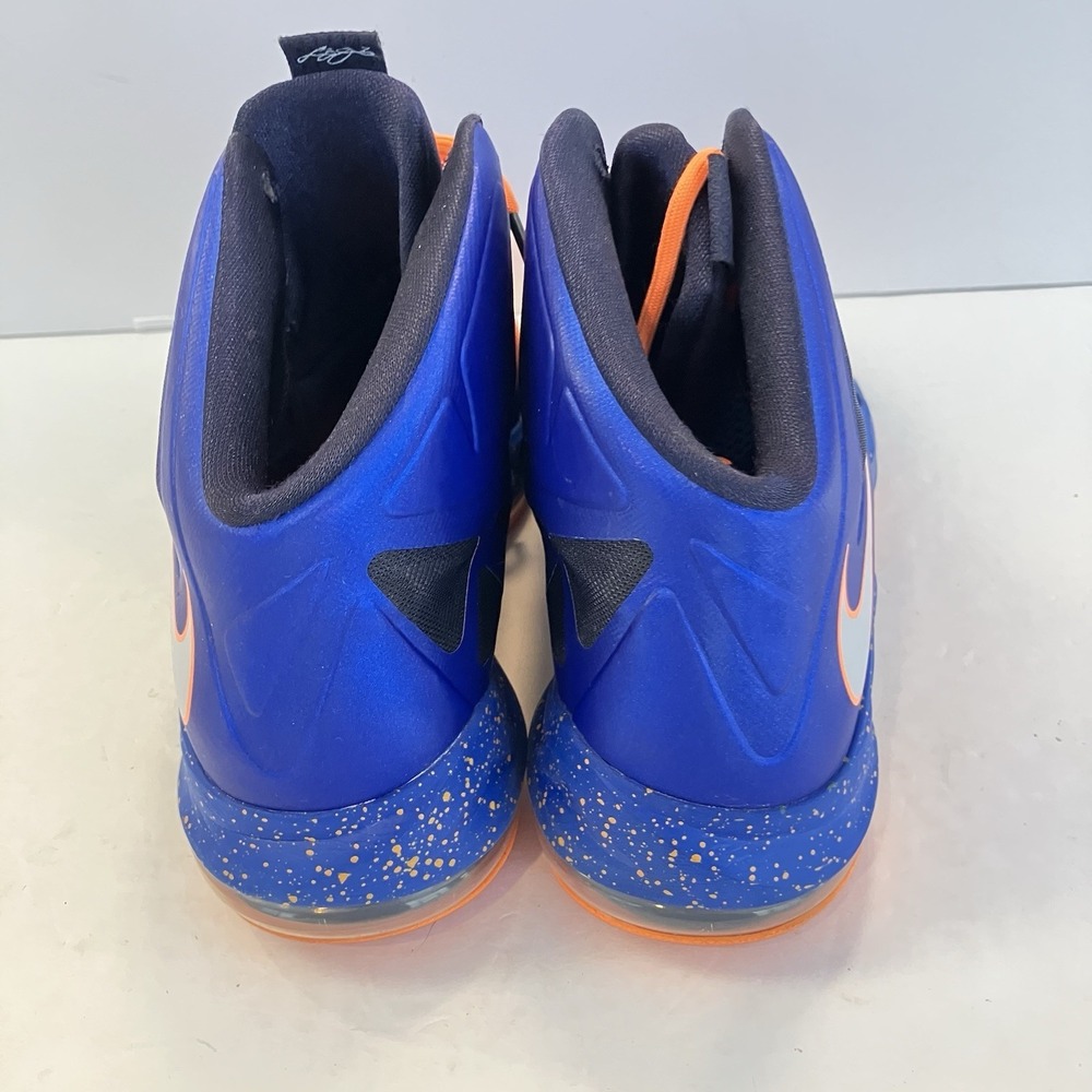 Nike‎ LeBron 10 GS Superhero Hyper Blue/Orange  Sneakers Women's 8, Men's 6.5 - Picture 3 of 6